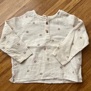 Quincy Mae Star Patterned Long Sleeve Top